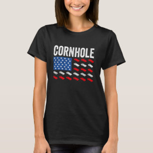 Funny Matching Cornhole American Flag USA 4. Juli T-Shirt