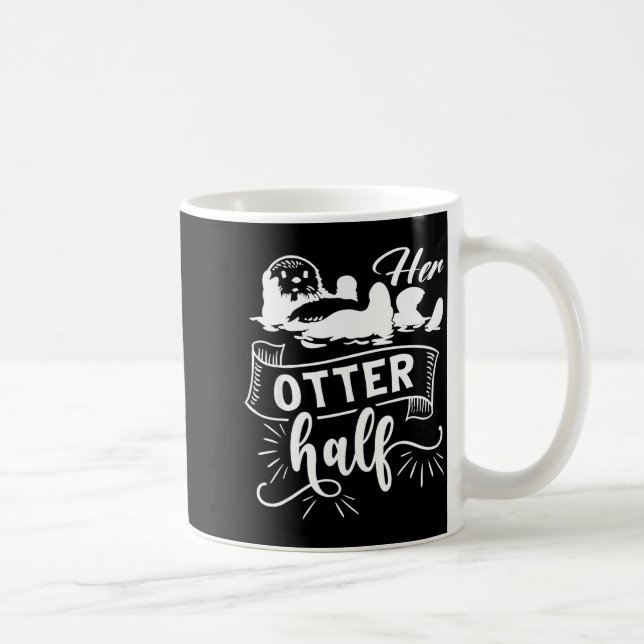 Funny Matching Couple His And Her Otter Half Valen Kaffeetasse (Rechts)