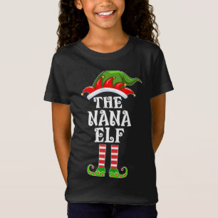 Funny Matching Family The Nana Elf Christmas Costu T-Shirt