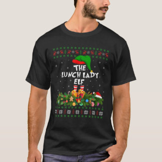 Funny Matching Family Ugly The Lunch Lady Elf Chri T-Shirt
