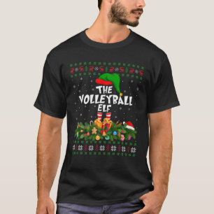 Funny Matching Family Ugly The Volleyball Elf Chri T-Shirt