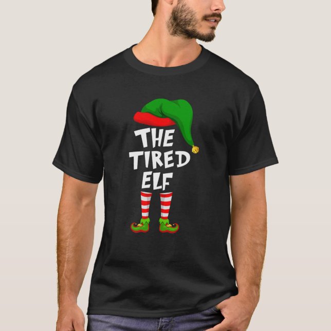 Funny Matching Family Weihnachten Der müde Elf Swe T-Shirt (Vorderseite)