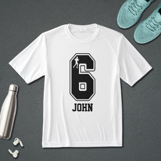 Funny Matching Number 6 Couple Running Custom Name T-Shirt