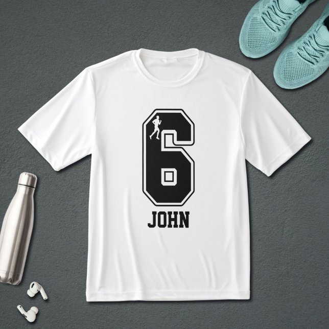 Funny Matching Number 6 Couple Running Custom Name T-Shirt (Von Creator hochgeladen)