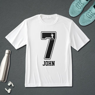 Funny Matching Number 7 Couple Running Custom Name T-Shirt