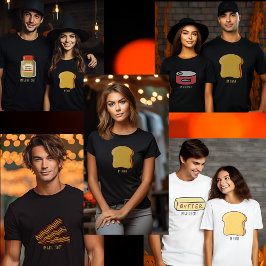 Funny Matching Paar Group halloween Bacon T-Shirt