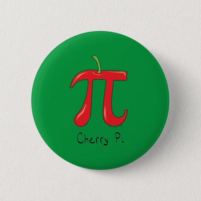 Funny Math Cherry Pi Symbol Button (Vorderseite)