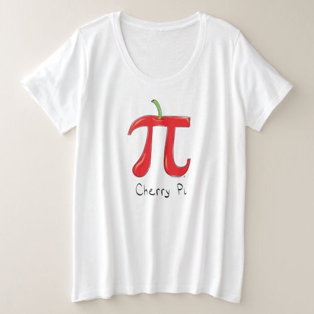 Funny Math Cherry Pi Symbol Große Größe T-Shirt (Design vorne)