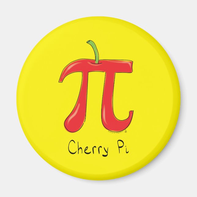 Funny Math Cherry Pi Symbol Magnet (Vorne)