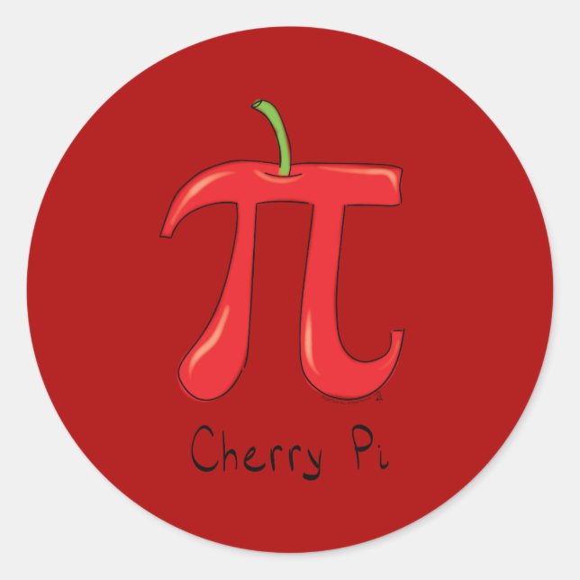 Funny Math Cherry Pi Symbol Runder Aufkleber (Vorderseite)