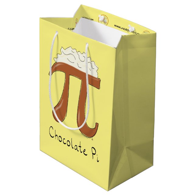 Funny Math Chocolate Pi Symbol Mittlere Geschenktüte (Rückseite Schrägansicht)