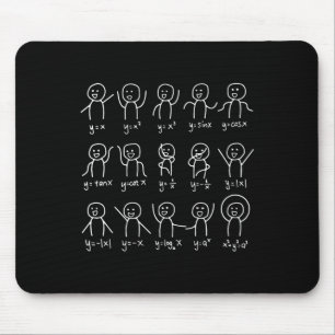 Funny Math Dances Happy Face Sketch Algebra Spaß Mousepad