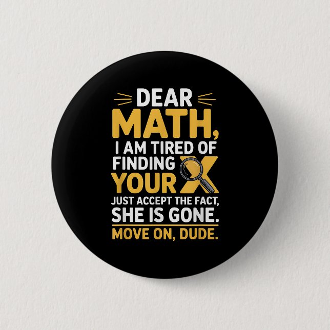 Funny Math Design For Boys Girls Math Teachers Men Button (Vorderseite)