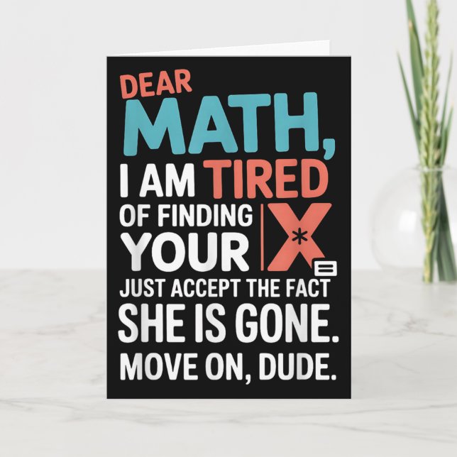 Funny Math Design For Boys Girls Math Teachers Men Karte (Vorderseite)