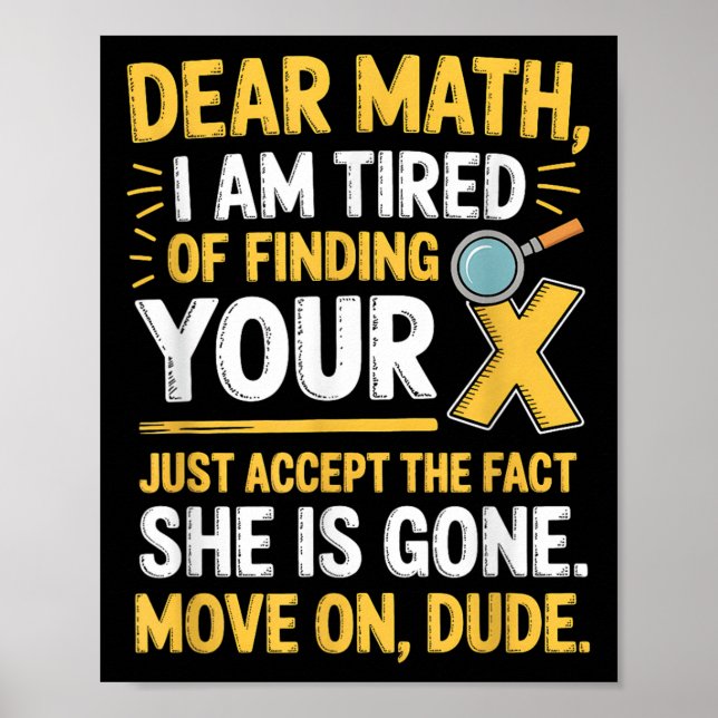 Funny Math Design For Boys Girls Math Teachers Men Poster (Vorne)