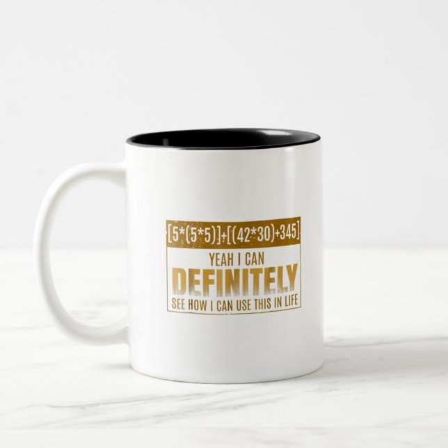 Funny Math Equation T-Shirt I Hat Math Puns Stude Zweifarbige Tasse (Links)