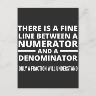 Funny Math FINE LINE NUMERATOR DENOMINATOR Feiertagspostkarte