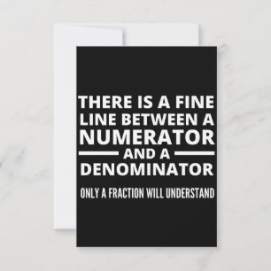 Funny Math FINE LINE NUMERATOR DENOMINATOR Mitteilungskarte