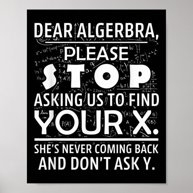 Funny Math For Math Lovers Nerd Nerdy Hilarious De Poster (Vorne)