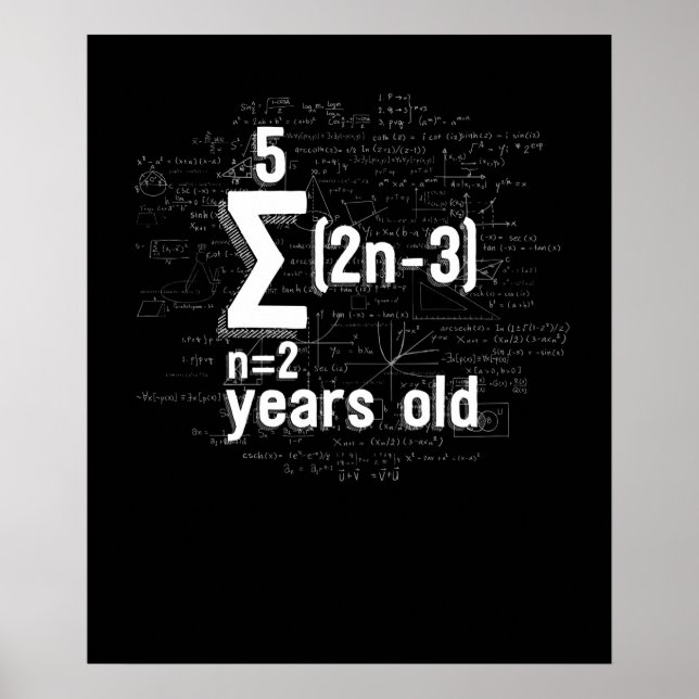 Funny Math Geek 16th Birthday 16 Years Old Poster (Vorne)