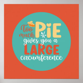 Funny Math Geek Pie Pun Retro Kitchen Typografie Poster