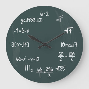 Funny Math Genius Geek Große Wanduhr