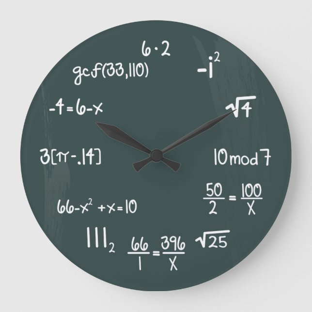 Funny Math Genius Geek Große Wanduhr (Vorderseite)