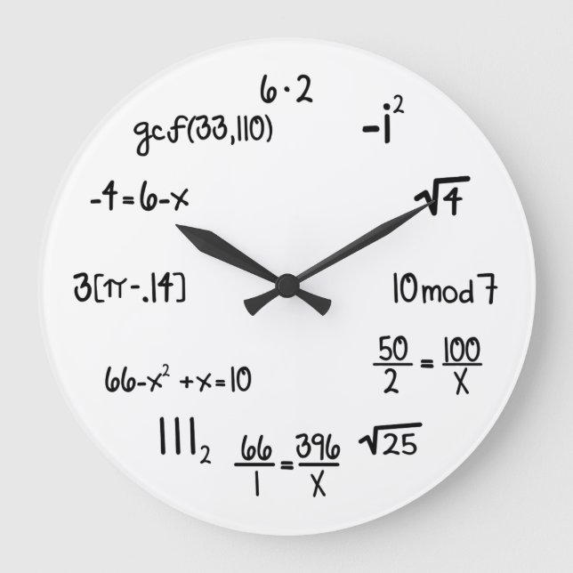 Funny Math Genius Geek Große Wanduhr (Vorderseite)