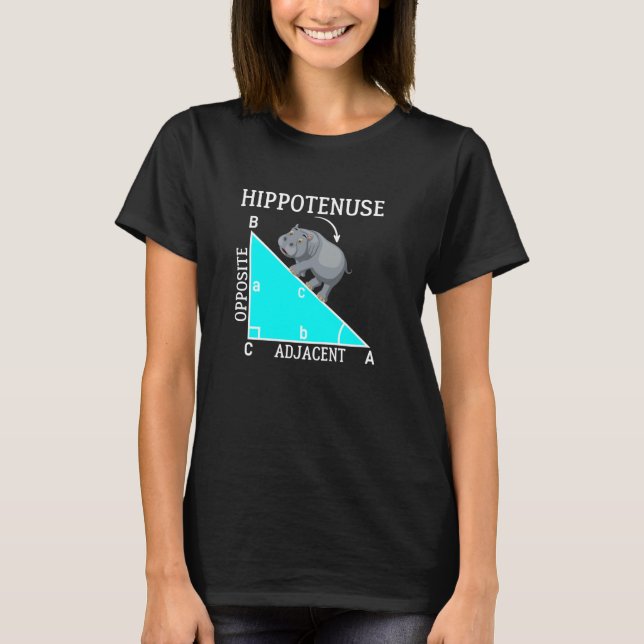 Funny Math Hippotenuse Hippo Hypotenuse T-Shirt (Vorderseite)