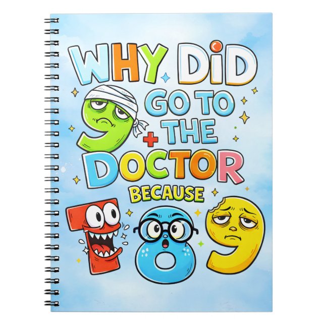 Funny Math Joke Numbers Notebook for Kids Notizblock (Vorderseite)