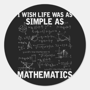 Funny Math Lehrer Mathematik Nerd Runder Aufkleber