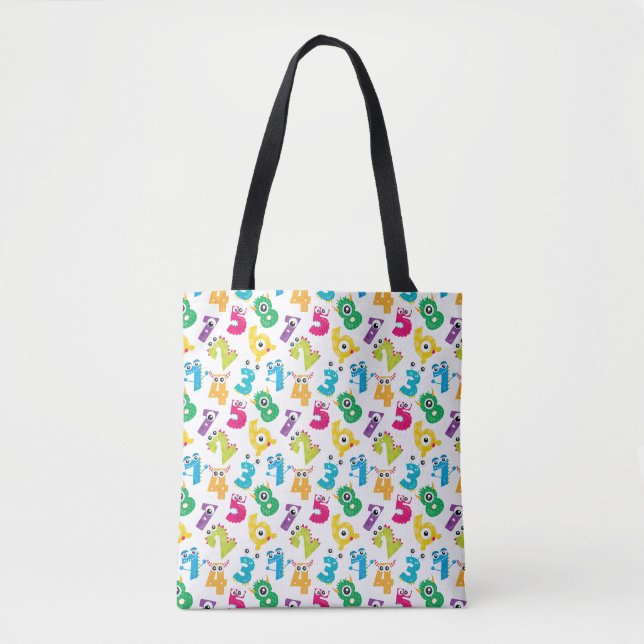 Funny Math Monster Numbers Muster Tasche (Vorderseite)