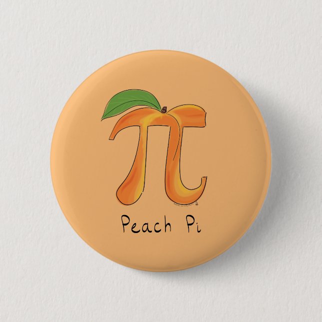 Funny Math Peach Pi Symbol Button (Vorderseite)