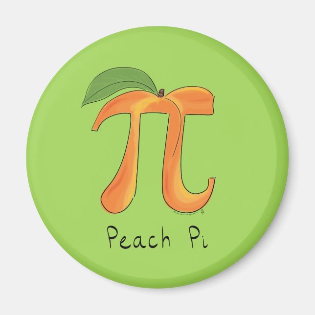 Funny Math Peach Pi Symbol Magnet (Vorne)