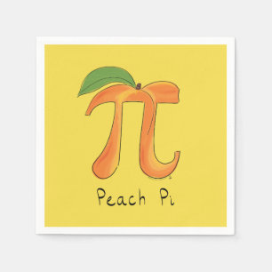 Funny Math Peach Pi Symbol Serviette
