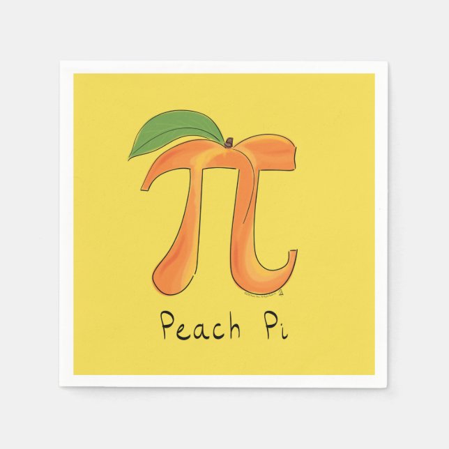 Funny Math Peach Pi Symbol Serviette (Vorderseite)