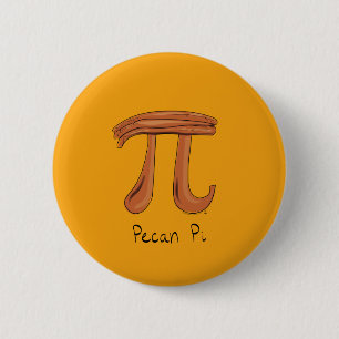 Funny Math Pecan Pi Erntedank Fall Button