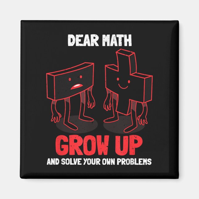 Funny Math Quote Girls Boys Teens Men Women Dear M Magnet (Vorne)