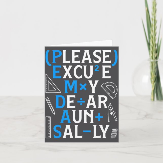 Funny Math Rules Pemdas Pun Teachers Math Day  Karte (Vorderseite)