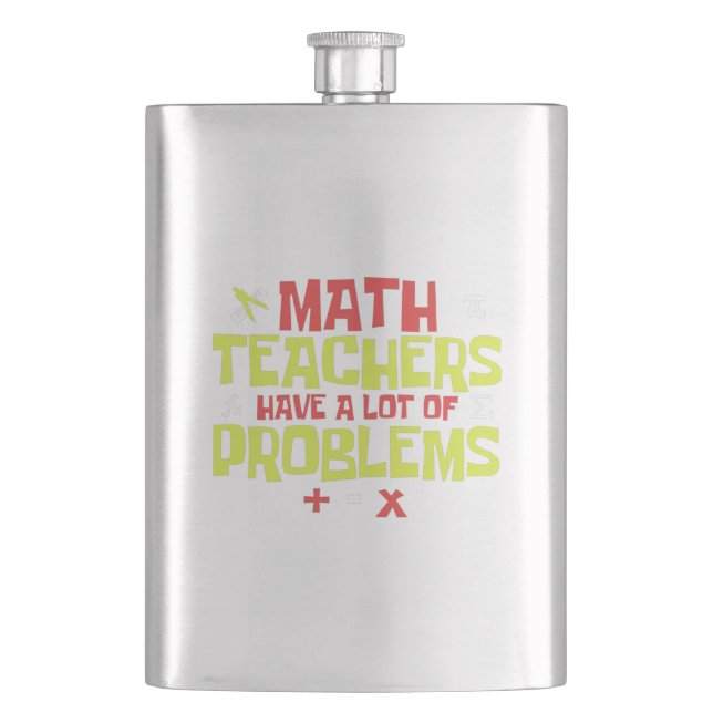 Funny Math Teacher - Eine Menge Probleme Joke Flachmann (Vorderseite)