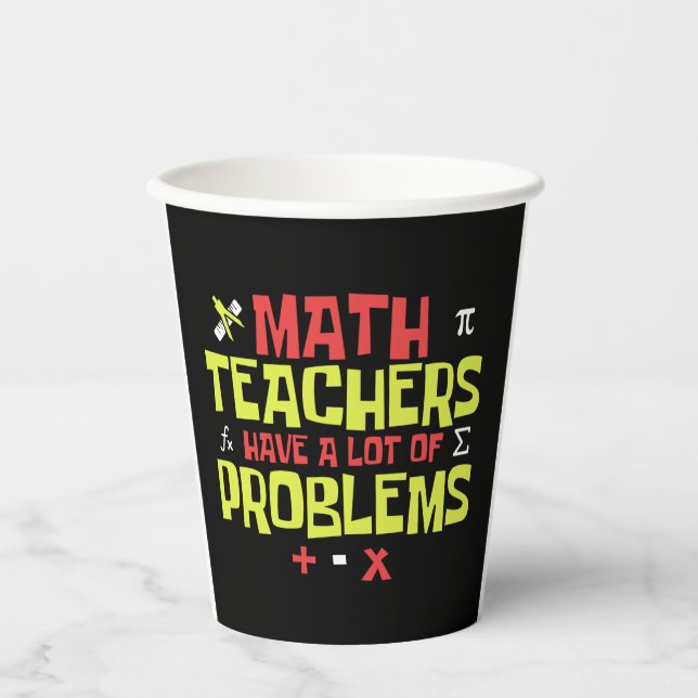 Funny Math Teacher - Eine Menge Probleme Joke Pappbecher (Vorderseite)