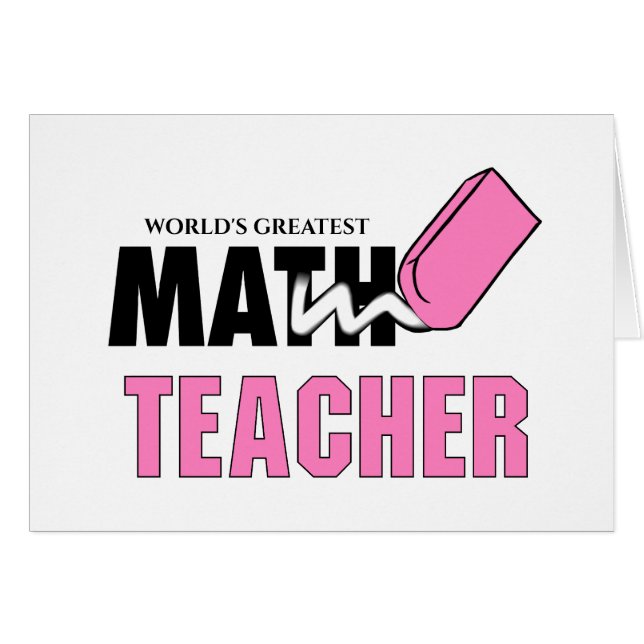 Funny Math Teacher Pink Eraser (Vorderseite (Horizontal))
