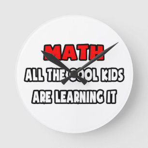 Funny Math Teacher Shirts and Gifts Runde Wanduhr