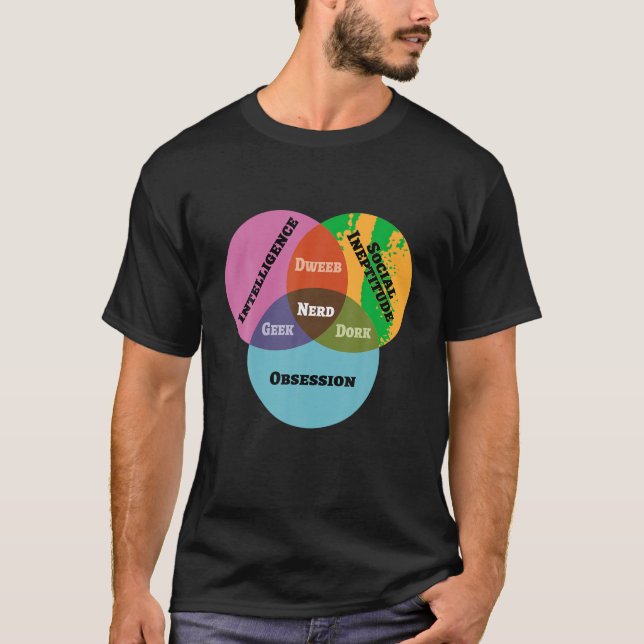 Funny Math Venn Diagramm Meme Nerd Geek Dweeb Depp T-Shirt (Vorderseite)