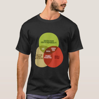 Funny Math Venn Diagramm Meme Santa Knows Naughty  T-Shirt