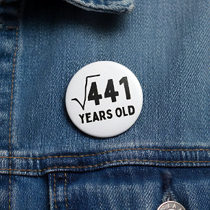 Funny Mathe 21. Geburtstag Button