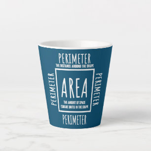 Funny Mathe Area und Perimeter Mathematics Teacher Milchtasse