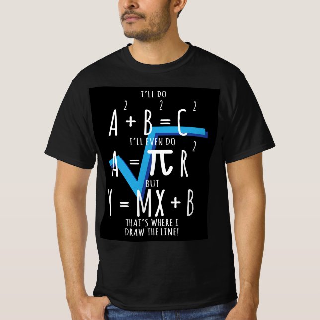 Funny Mathe ist, wo ich die Linie Gezeichnet habe T-Shirt (Vorderseite)