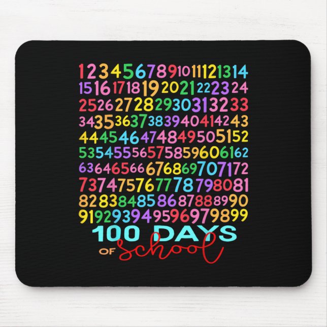 Funny Mathe Numbers 100. Schullehrer Kind Mousepad (Vorne)