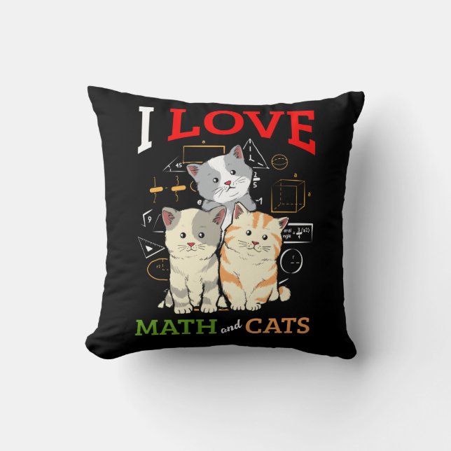 Funny Mathe und Cat Lover Tierwissenschaftlerin Kissen (Vorderseite)